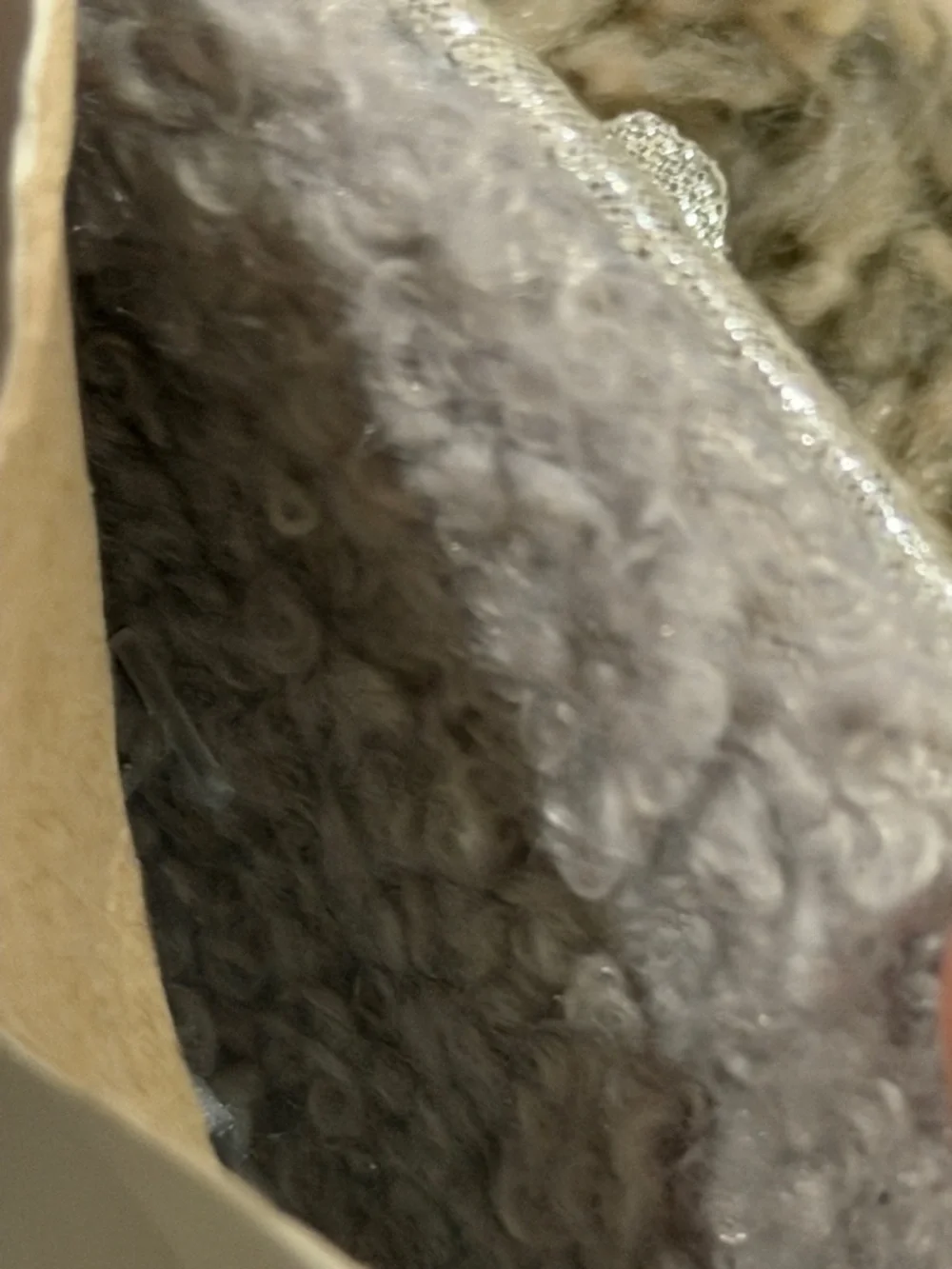 Wonder Nation Silver Slipper Moccasin Shoe Sherpa Lined